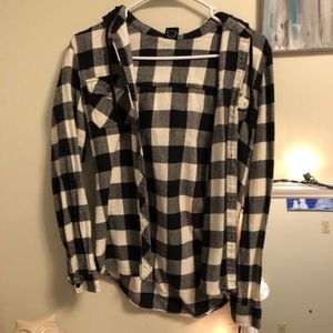 Black and white checked flannel